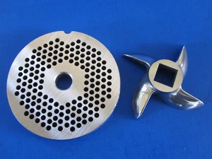 CONJUNTO COMBINADO #12 x 1/8" S/S Molinillo de carne Hobart LEM Cabelas Placa Y CUCHILLO nuevo - Imagen 1 de 3