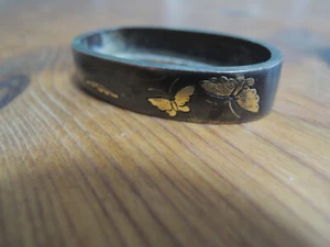 Antique Fuchi Japan Samurai katana Edo period Butterfly and silver grass - Picture 1 of 13
