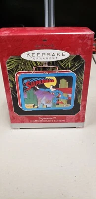 HALLMARK KEEPSAKE1998 SUPERMAN COMMEMORATIVE EDITION PRESS TIN LUNCHBOX ORNAMENT - Imagem 1 de 4