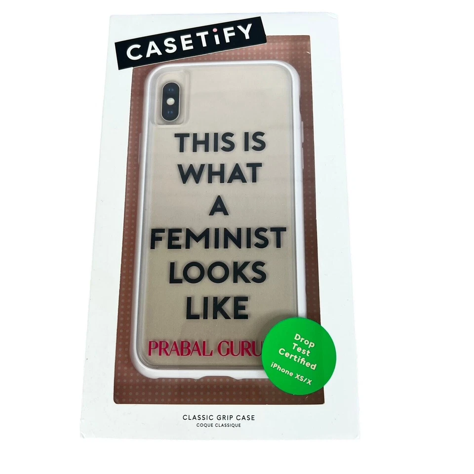 NEW CASETIFY Prabal Gurung Feminist Iphone XS / X Classic Grip Phone Case Cover - Image 1 of 4