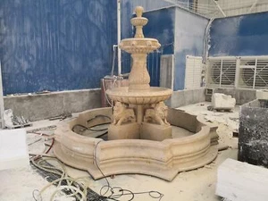 BEAUTIFUL CARVED MARBLE ESTATE GARDEN LION FOUNTAIN - MFG59 - Picture 1 of 1