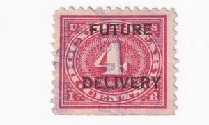 STAMP US SCOTT RC3 "Numeral 4-Documentary Future Delivery" 4 CENT 1918 USED DATE - Picture 1 of 1