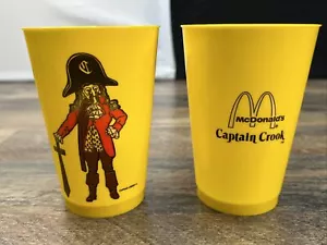 Vintage McDonald's Captain Crook Plastic Yellow Promo Cup Lot of 2 Preowned - Picture 1 of 13