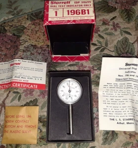Starrett 196B1 Dial Test Indicator◇Extra Contact Points◇Jeweled .001◇Orig Box◇A+ - Picture 1 of 18
