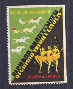 Denmark Poster Stamp JYDSK RACECOURSE AARHUS - Picture 1 of 1