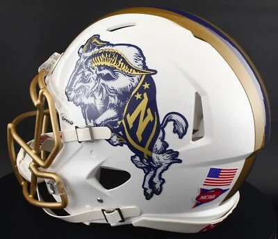 Casco de fútbol americano auténtico tamaño completo NAVY MIDSHIPMEN NCAA Riddell VELOCIDAD Foto 1 de 4