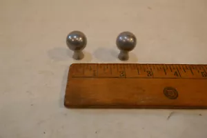 Vintage Pair of small Round Satin Nickle Cabinet Door knobs Cabinet Knobs - Picture 1 of 3