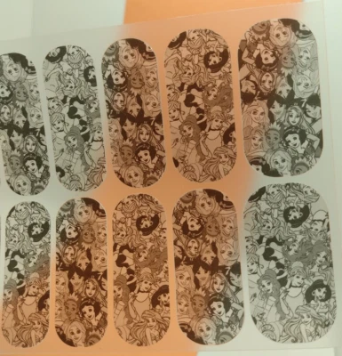 Envoltura de uñas Jamberry "Atrévete a soñar" Princesas Disney Hoja completa transparente Foto 1 de 2