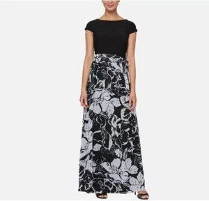 SLNY Womens Black Belted Cap Sleeve Casual Maxi Dress 6 - Picture 1 of 4