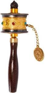 DMtse Tibetisch Buddhistisch Om Mani Padme Brummen Funktionierende Mini Handgebetsmühle - Bild 1 von 1