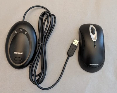 Vintage Microsoft Wireless Optical Mouse 2000 & USB Receiver 3.1 Model  - Image 1 of 4