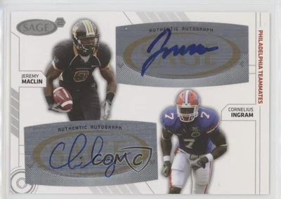 2009 SAGE Squared Dual Cornelius Ingram Jeremy Maclin #SA-60 Rookie Auto RC - Image 1 of 2