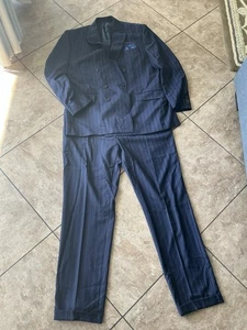 New Ralph Lauren Black Label Navy Pinstripe 2pc Suit Blue 46l 40w NWT  - Picture 1 of 4