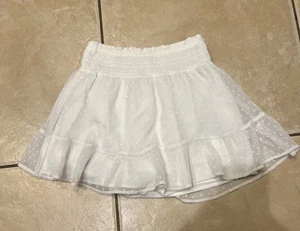 Girls Abercrombie Kids White Dot Chiffon Elastic Waist Skirt Size 7/8 - Picture 1 of 1