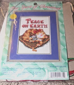 Janlynn gezählter Kreuzstich #157-81 Weihnachtsrahmen "Frieden auf Erden" - Bild 1 von 2