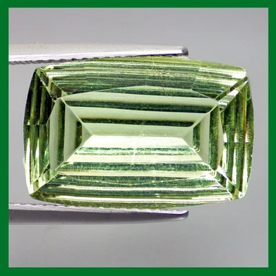Cojín seductor de 9,90 quilates (17 x 11 mm) gemas de amatista verde natural (prasiolita) Foto 1 de 4