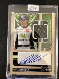 Aric Almirola 2025 Panini Turn Four Racing Memorabilia Autograph Holo Silver /75 - Picture 1 of 2