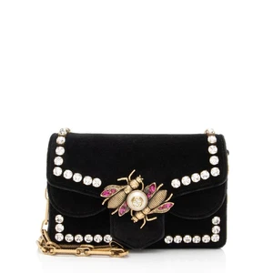 Bolso de Hombro Gucci Terciopelo Cristal Mini Abeja Broadway - Imagen 1 de 12