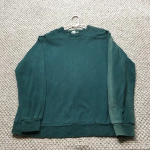 Vintage LL Bean Midweight Sweatshirt Long Sleeve Unisex Large Green USA Made - Picture 1 of 10
