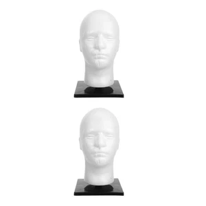 2 Pack Man Mannequin Head Wig Display Stand Cosmetics Holder Foam - Bild 1 von 12