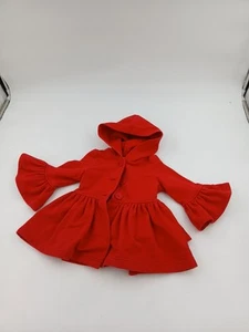Kelly’s Kids Toddler Girls Jacket Red Ruffle Button Up with Hood 24 Month - Picture 1 of 9