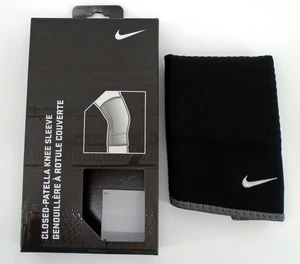 Nike Closed Patella Knee Sleeve Adult Compression Black/White - Picture 1 of 6