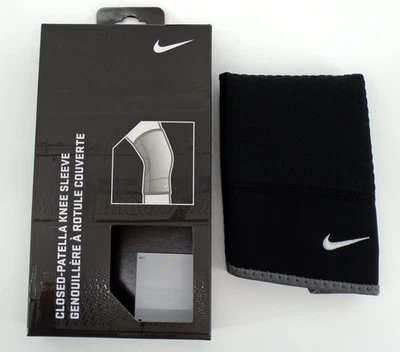 Nike Closed Patella Knee Sleeve Adult Compression Black/White - Image 1 of 4