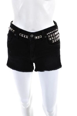 Pantalones cortos de jean textiles Elizabeth and James para mujer con tachuelas negras talla 24 Foto 1 de 4