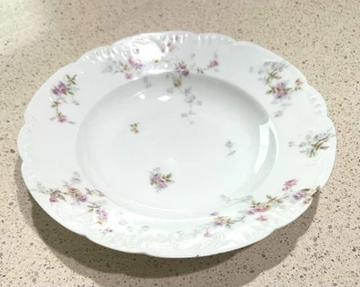 Haviland Limoges France 9.5 pink floral Soup Bowls Set Of 7 Pre-own - Image 1 of 4