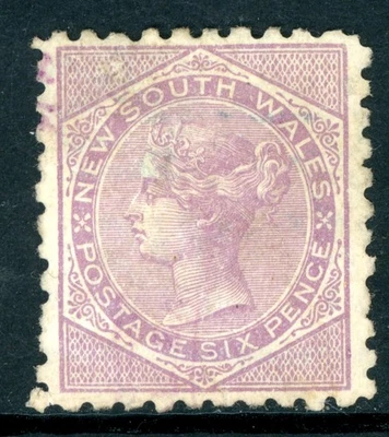 Australia 1880 New South Wales QV 6p Pale Lilac Perf 10 SG #217a Mint X777 - Image 1 of 4