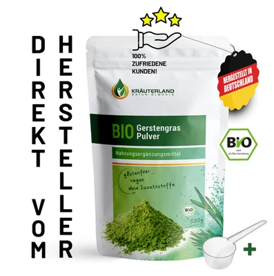 Bio Gerstengras Pulver 500g - 100% rein ohne Zusätze, für Green Smoothies - Bild 1 von 4