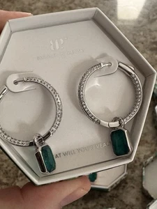 Bomb Party May 2025 Earrings “Gilded Green Gaze” ER32983 Rhodium - Picture 1 of 2