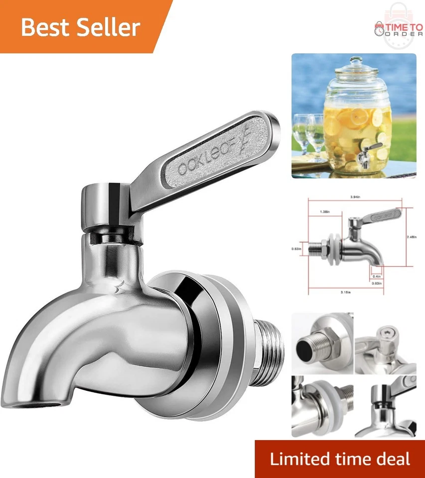 Oak Leaf Beverage Dispenser Replacement Spigot Stainless Steel Polished Iced 602310180313