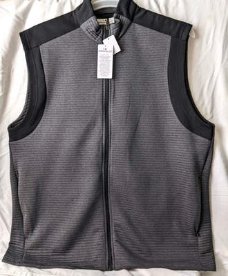 Grand Slam, Full Zip Men's Vest size XL ,, Charcoal Grey Black, Zip Pockets NWT - Image 1 of 4