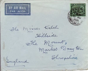 Malaya to UK PORT SWETTENHAM 50c Mosque single franking 1936 - Picture 1 of 1