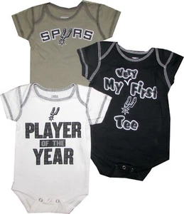 Nuevo San Antonio Spurs 3 piezas My First Tee Creeper Set Bebé Body - Imagen 1 de 1