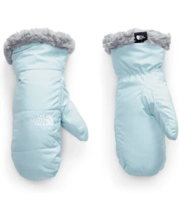 The North Face Girl’s Mossbud Swirl Reversible Mittens Starlight Blue Size: M Foto 1 de 4