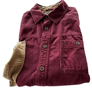 The J Peterman Company Corduroy Shirt Mens Size Medium Red Long Sleeve Cotton - Picture 1 of 10