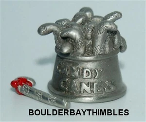 TCC PEWTER THIMBLE - CHRISTMAS SET - 'Candy Cane' 2-PART 1989 - Picture 1 of 3
