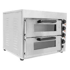 Pizzaofen 3000W Backofen 2 Etagen Edelstahl Pizzastein Gastro Ofen Schamottstein - Bild 1 von 24