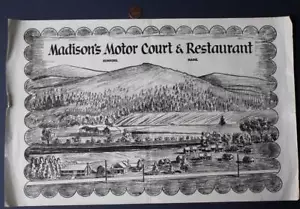 1960er Ära Rumford Maine Madison's Motor Court Motel Restaurant Tischset RAR -- - Bild 1 von 1