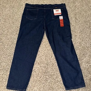 NWT Wrangler Rustler Jeans Dark Blue Regular Fit Straight Leg 100% Cotton 46x30 - Picture 1 of 6