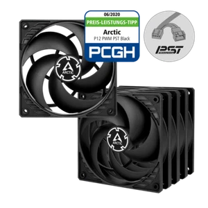 Arctic P12 PWM PST Fan 120 mm Black/white/White-Transparent - Picture 1 of 12