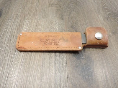 Schrade Old Timer Chisel Point Honesteel 7" con funda de cuero Foto 1 de 4