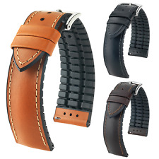 HIRSCH James Calf Leather Watch Strap - Caoutchouc Core - Quick Release