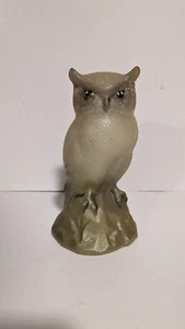 Fenton Art Glass Snowy Glitter Owl Figurine Signed 5.5" - Picture 1 of 5
