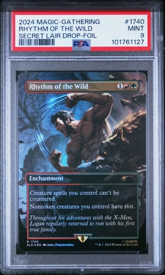 MTG PSA 9 *Foil X Marvel's Wolverine "Rhythm of the Wild" #1740 Secret Lair Drop - Image 1 of 3