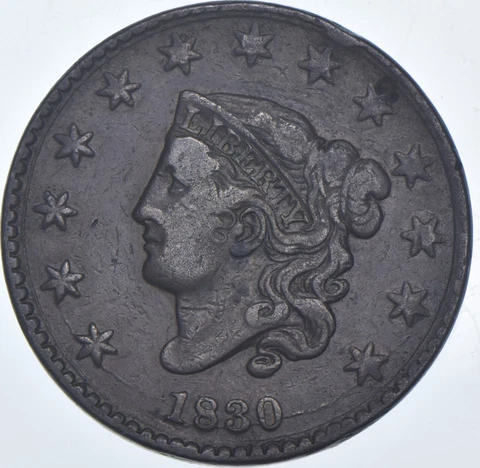 1830 Matron Head Large Cent - N4 *7645 Cover