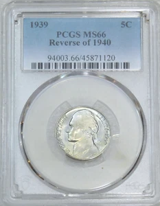 1939 Reverse of 1940 Jefferson Nickel PCGS MS66 Great Luster PQ #H58A - Picture 1 of 4