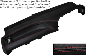 RED STITCH TOP DASH DASHBOARD LEATHER SKIN COVER FITS FORD GRANADA MK3 - Imagen 1 de 3